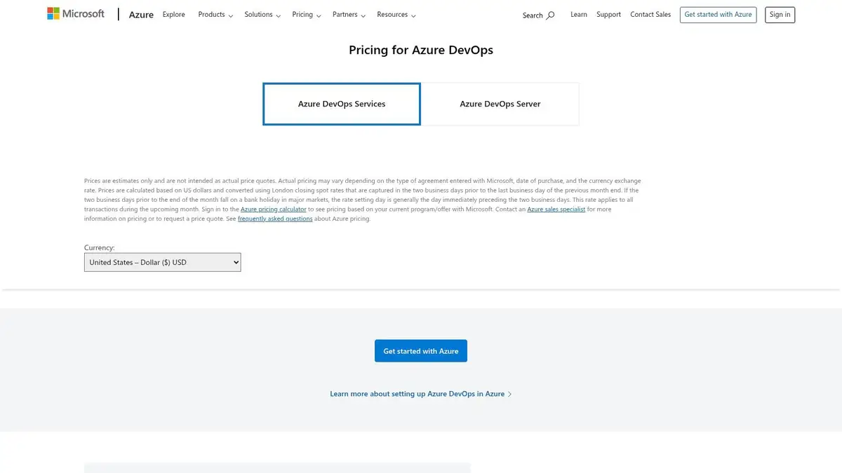 Azure DevOps Boards pricing, showing Basic and Stakeholder plans