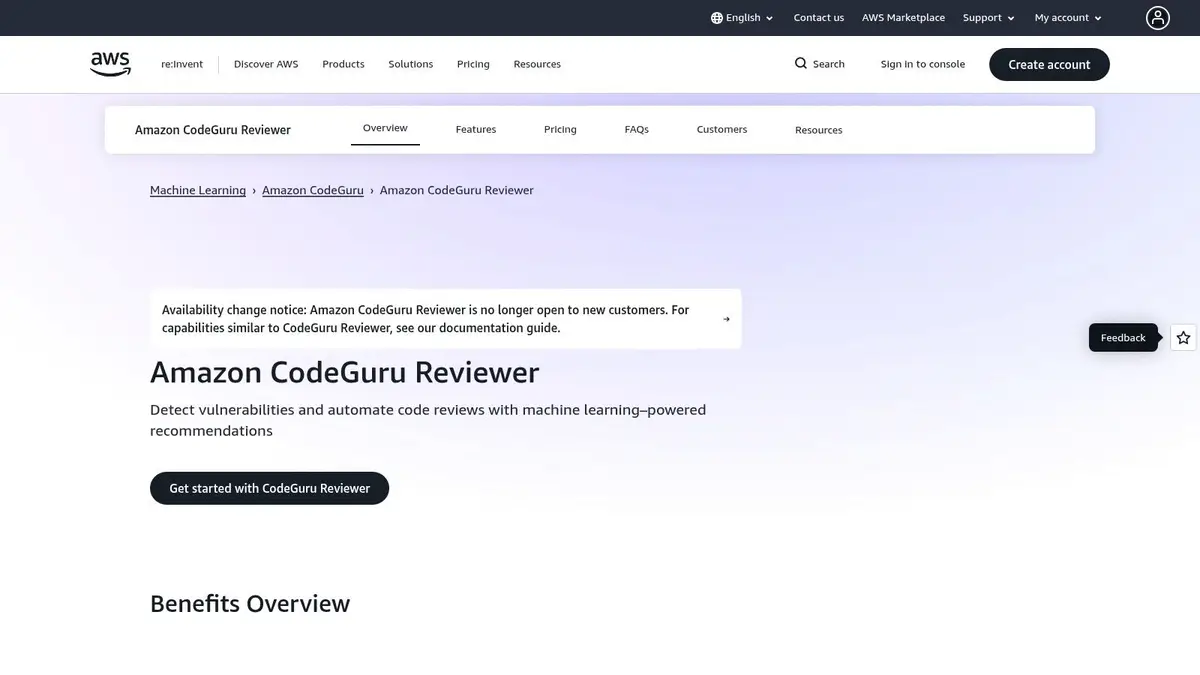 Amazon CodeGuru Reviewer