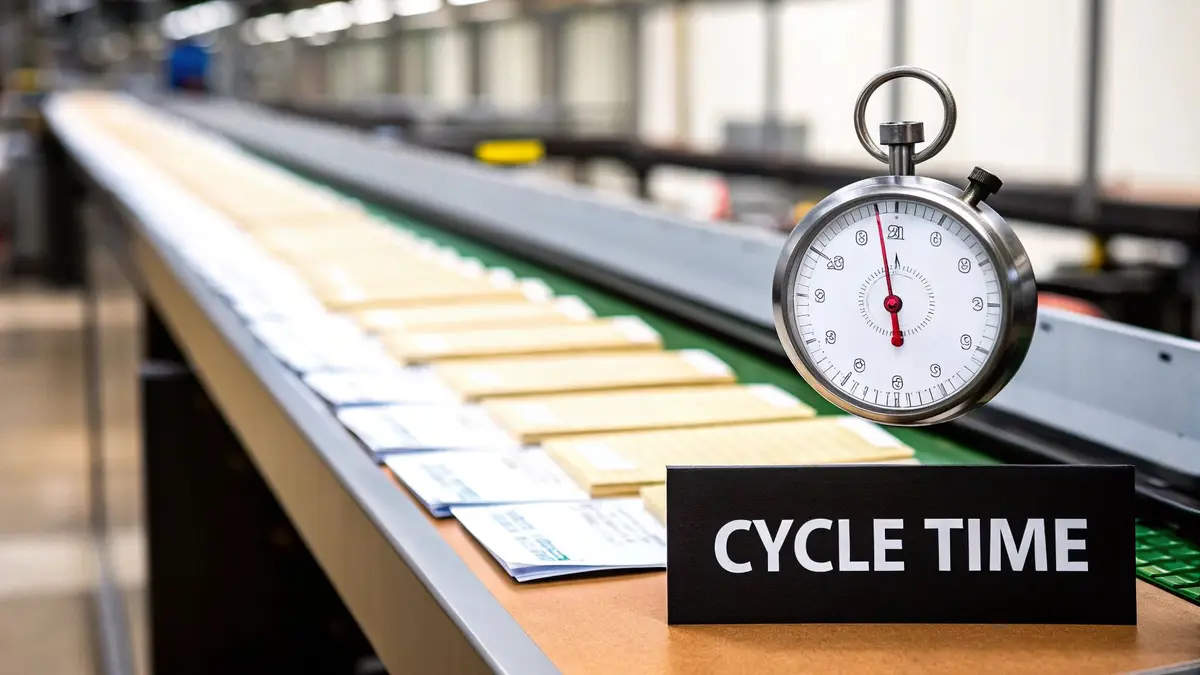 A team collaborating around a kanban board, visualizing their workflow and cycle time.